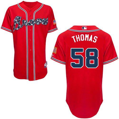 Atlanta Braves #58 Thomas Gonzalez Red Authentic Personalized Alternate Jersey