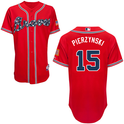 Atlanta Braves #15 Pierzynski Gonzalez Red Authentic Personalized Alternate Jersey