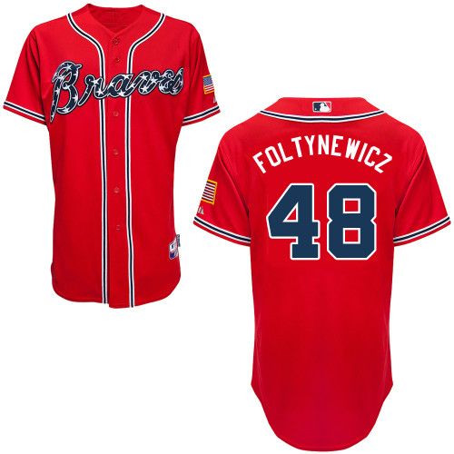 Atlanta Braves #48 Foltynewicz Gonzalez Red Authentic Personalized Alternate Jersey