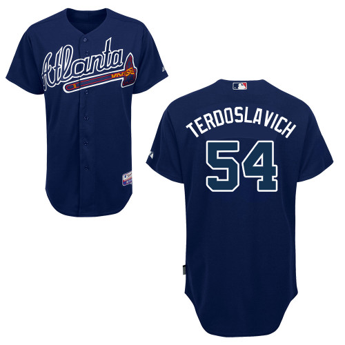 Atlanta Braves #54 Terdoslavich Blue Authentic Personalized Alternate Road Jersey