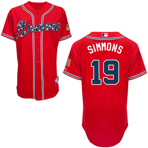 Atlanta Braves #19 Simmons Gonzalez Red Authentic Personalized Alternate Jersey