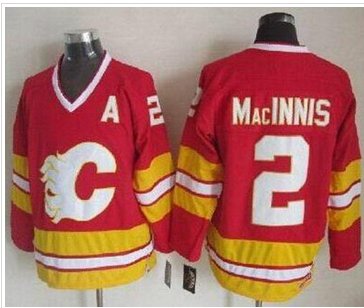Calgary Flames #2 Al MacInnis Red CCM Throwback Stitched NHL Jersey Calgary Flames #2 Al MacInnis Red CCM Throwback Stitched NHL Jersey