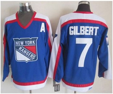 New York Rangers #7 Rod Gilbert Blue White CCM Throwback Stitched NHL Jersey New York Rangers #7 Rod Gilbert Blue White CCM Throwback Stitched NHL Jersey