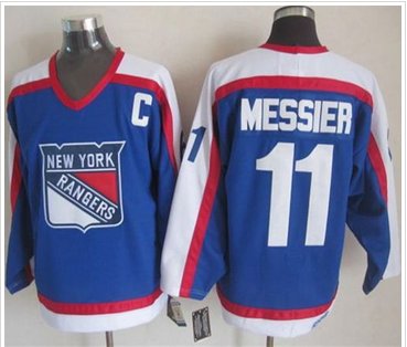 New York Rangers #11 Mark Messier Blue White CCM Throwback Stitched NHL Jersey