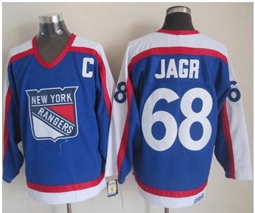 New York Rangers #68 Jaromir Jagr Blue White CCM Throwback Stitched NHL Jersey