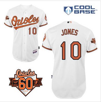 Baltimore Orioles #10 Adam Jones White Cool Base Stitched Baseball Jersey