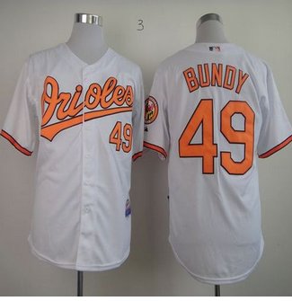 Baltimore Orioles #49 Dylan Bundy White Cool Base Stitched Baseball Jersey