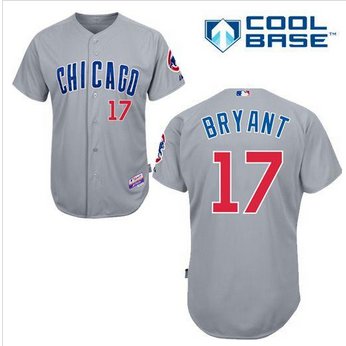 Chicago Cubs #17 Kris Bryant Grey Road Cool Base Stitched Baseball Jersey