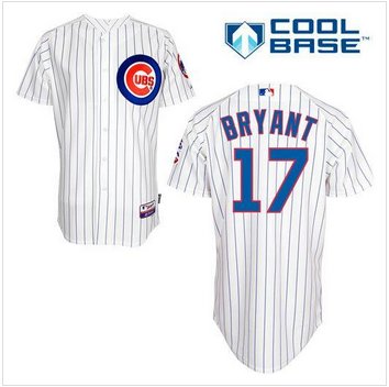 Chicago Cubs #17 Kris Bryant White Home Cool Base Stitched Baseball Jersey