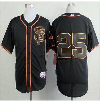 San Francisco Giants #25 Barry Bonds Black Alternate Cool Base Stitched Baseball Jersey