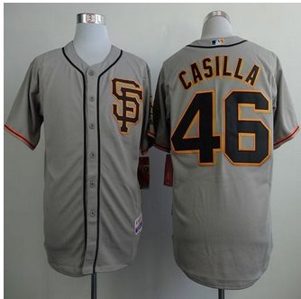 San Francisco Giants #46 Santiago Casilla Grey Road 2 Cool Base Stitched Baseball Jersey