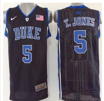 Duke Blue Devils #5 Tyus Jones Black Basketball Stitched NCAA Jersey