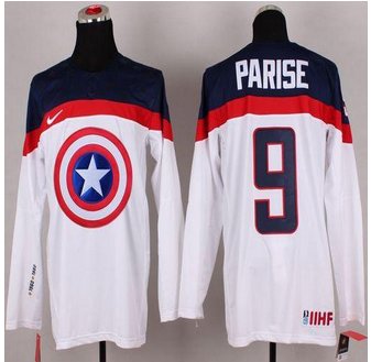 Olympic Team USA #9 Zach Parise White Captain America Fashion Stitched NHL Jersey Olympic Team USA #9 Zach Parise White Captain America Fashion Stitched NHL Jersey