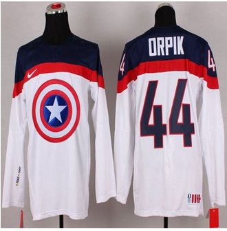 Olympic Team USA #44 Brooks Orpik White Captain America Fashion Stitched NHL jersey Olympic Team USA #44 Brooks Orpik White Captain America Fashion Stitched NHL jersey