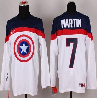 Olympic Team USA #7 Paul Martin White Captain America Fashion Stitched NHL Jersey Olympic Team USA #7 Paul Martin White Captain America Fashion Stitched NHL Jersey