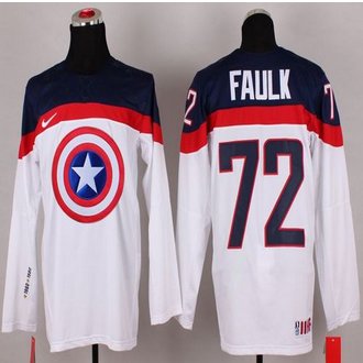 Olympic Team USA #72 Justin Faulk white Captain America Fashion Stitched NHL jersey