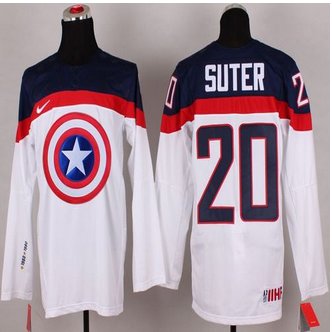 Olympic Team USA #20 Ryan Suter White Captain America Fashion Stitched NHL Jersey Olympic Team USA #20 Ryan Suter White Captain America Fashion Stitched NHL Jersey