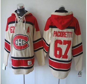 Montreal Canadiens #67 Max Pacioretty Cream Sawyer Hooded Sweatshirt Stitched NHL jersey