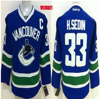 Women Vancouver Canucks #33 Henrik Sedin Blue Home Stitched NHL Jersey Women Vancouver Canucks #33 Henrik Sedin Blue Home Stitched NHL Jersey