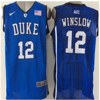 Duke Blue Devils #12 Justise Winslow Royal Blue Basketball New Stitched NCAA jersey