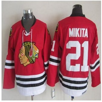 Chicago Blackhawks #21 Stan Mikita Stitched Red CCM Throwback NHL Jersey