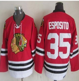 Chicago Blackhawks #35 Tony Esposito Red CCM Throwback Stitched NHL jersey Chicago Blackhawks #35 Tony Esposito Red CCM Throwback Stitched NHL jersey