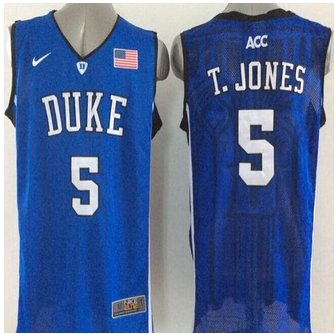 Duke Blue Devils #5 Tyus Jones Royal Blue Basketball New Stitched NCAA Jersey