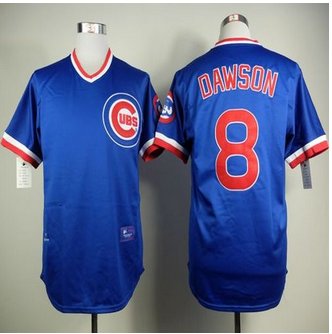 Chicago Cubs #8 Andre Dawson Black Blue Cooperstown Stitched Baseball Jersey