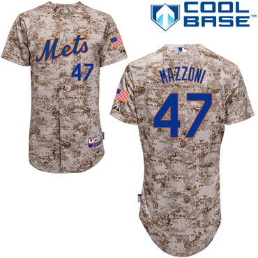 New York Mets #47 Mazzoni Authentic Personalized Alternate Camo Jersey