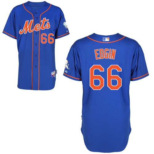 New York Mets #66 Edgin Blue Authentic Personalized Alternate Home Jersey