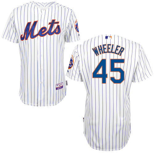 New York Mets #45 Wheeler White 2015 Authentic Personalized Home Jersey