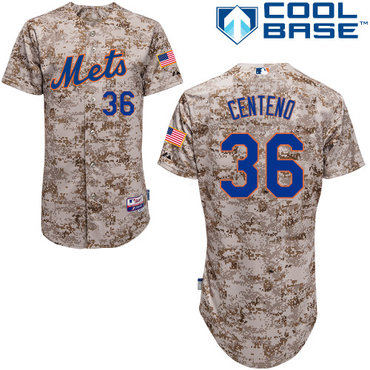 New York Mets #36 Centeno Authentic Personalized Alternate Camo Jersey