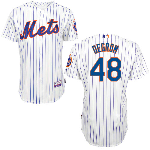 New York Mets #48 Degrom White 2015 Authentic Personalized Home Jersey