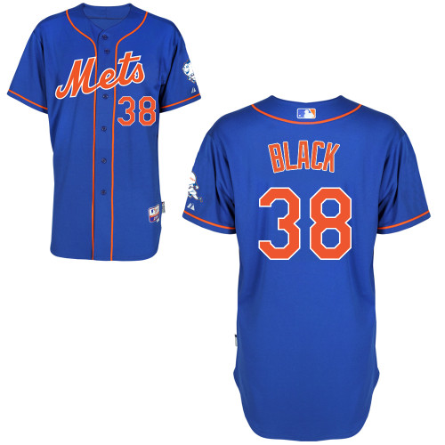New York Mets #38 Black Blue Authentic Personalized Alternate Home Jersey