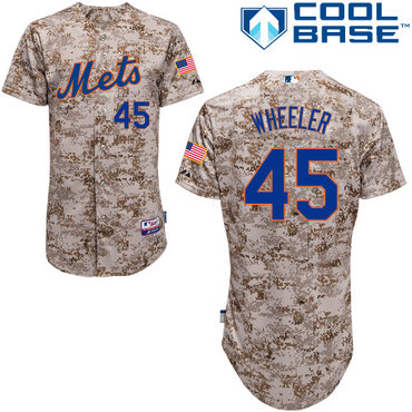 New York Mets #45 Wheeler Authentic Personalized Alternate Camo Jersey