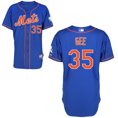New York Mets #35 Gee Blue Authentic Personalized Alternate Home Jersey