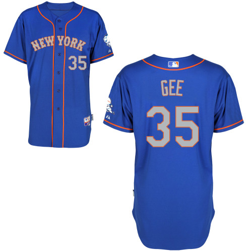 New York Mets #35 Gee Blue Authentic Personalized Alternate Road Jersey