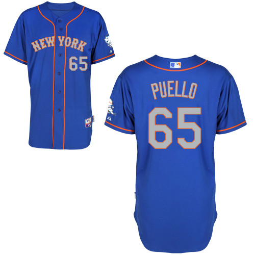 New York Mets #65 Puello  Blue Authentic Personalized Alternate Road Jersey