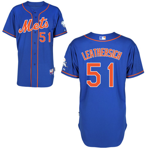 New York Mets #51 Leathersich Blue Authentic Personalized Alternate Home Jersey