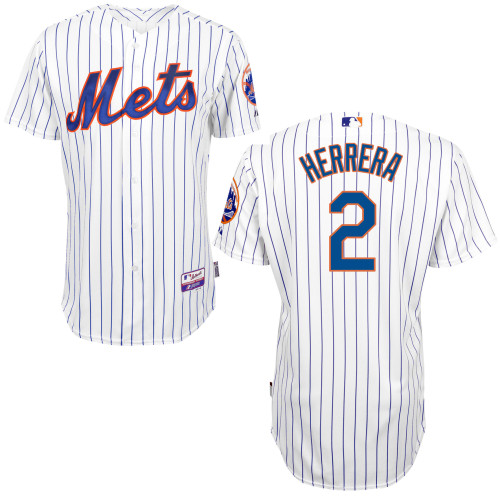 New York Mets #2 Herrera White 2015 Authentic Personalized Home Jersey