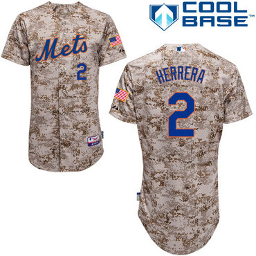 New York Mets #2 Herrera Authentic Personalized Alternate Camo Jersey