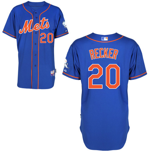 New York Mets #20 Recker Blue Authentic Personalized Alternate Home Jersey