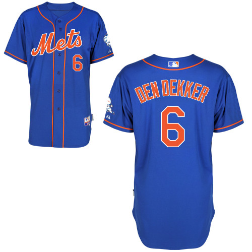 New York Mets #6 Dendekker Blue Authentic Personalized Alternate Home Jersey