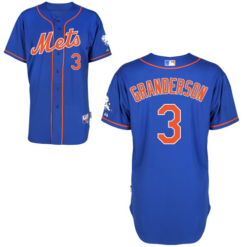 New York Mets #3 Granderson Blue Authentic Personalized Alternate Home Jersey