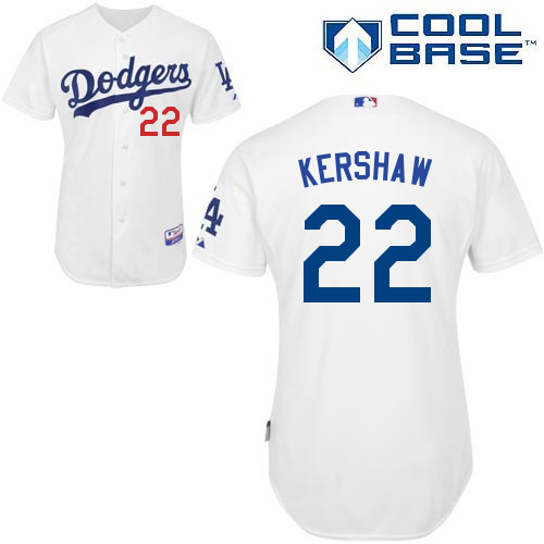 Los Angeles Dodgers#22 Kershaw Majestic Authentic White Jersey
