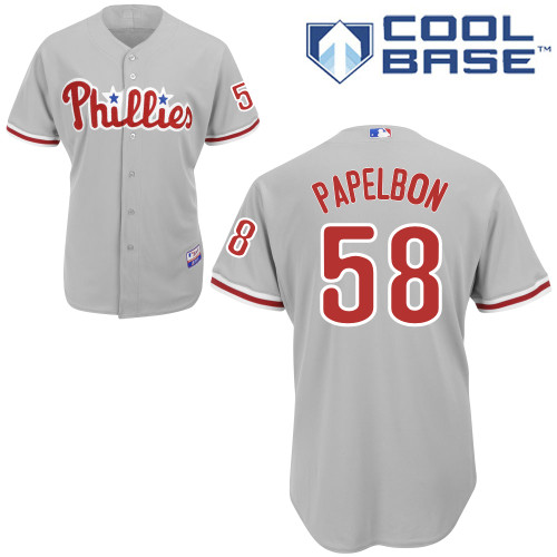 Philadelphia Phillies 2015#58 Papelbon Personalized Home Gray Jersey