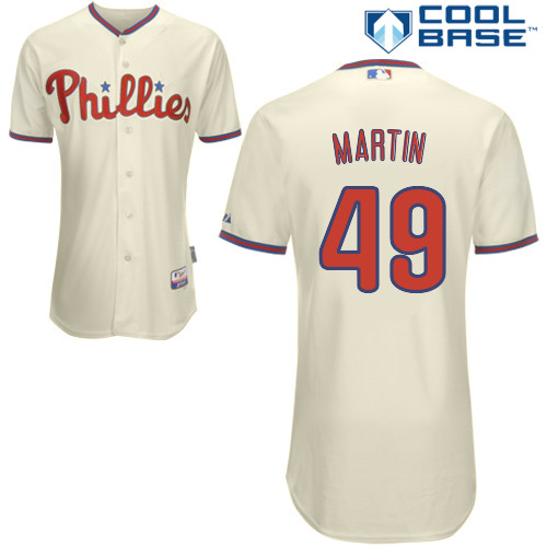Philadelphia Phillies 2015#49 Martin Personalized Home Beige Jersey