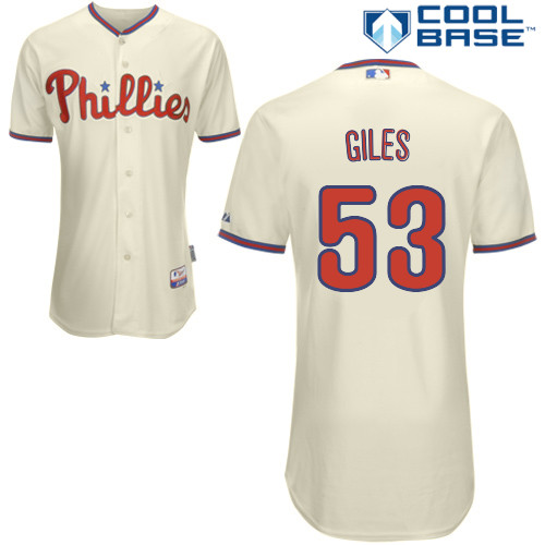 Philadelphia Phillies 2015#53 Giles Personalized Home Beige Jersey