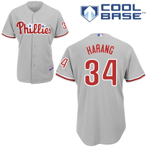 Philadelphia Phillies 2015#34 Harang Personalized Home Gray Jersey