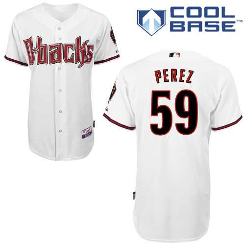 Arizona Diamondbacks #59 Perez White Authentic Personalized Home cool Jersey